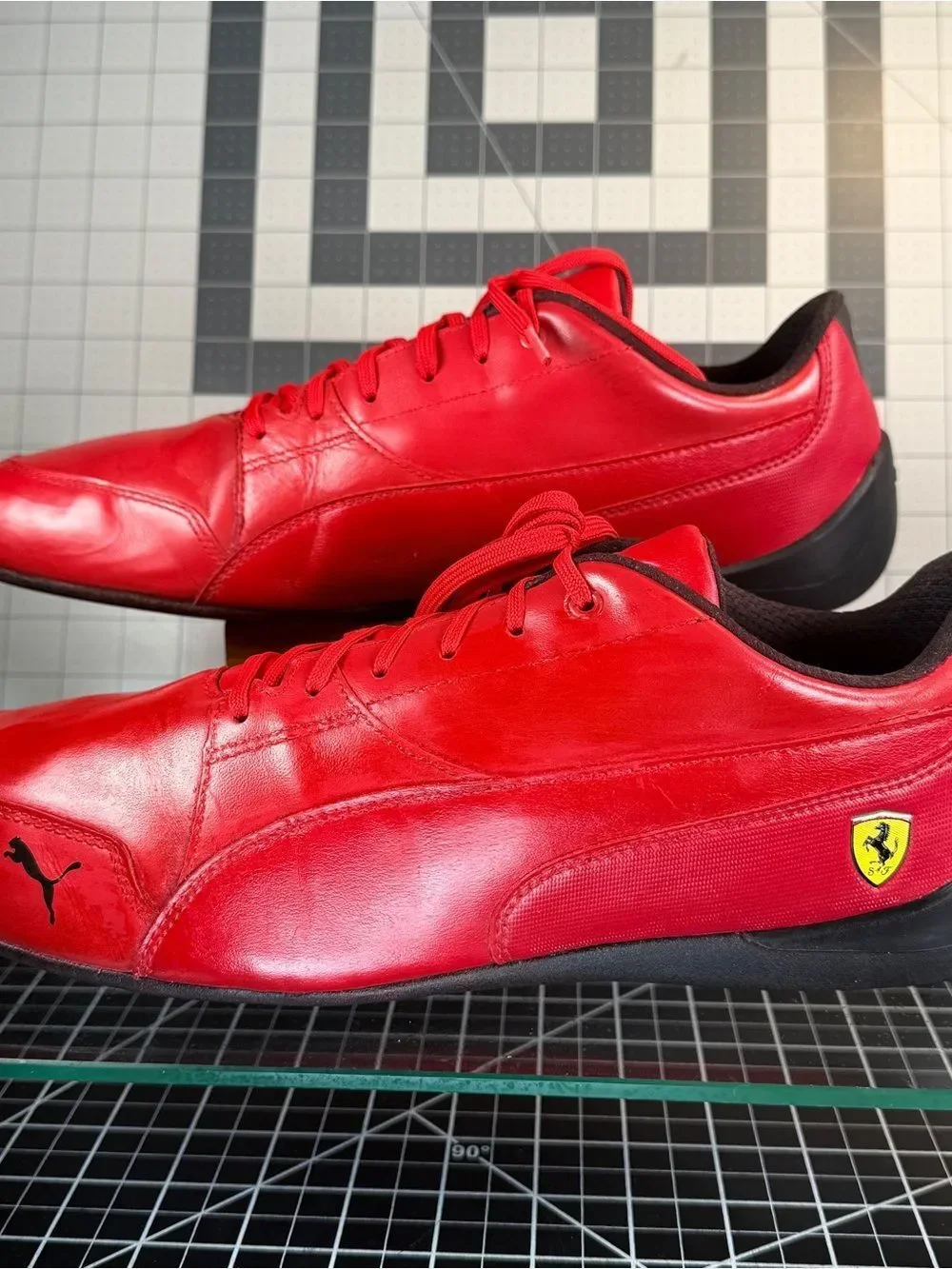 PUMA FERRARI DRIVING LEATHER SHOES MENS SZ 12 Good Condition